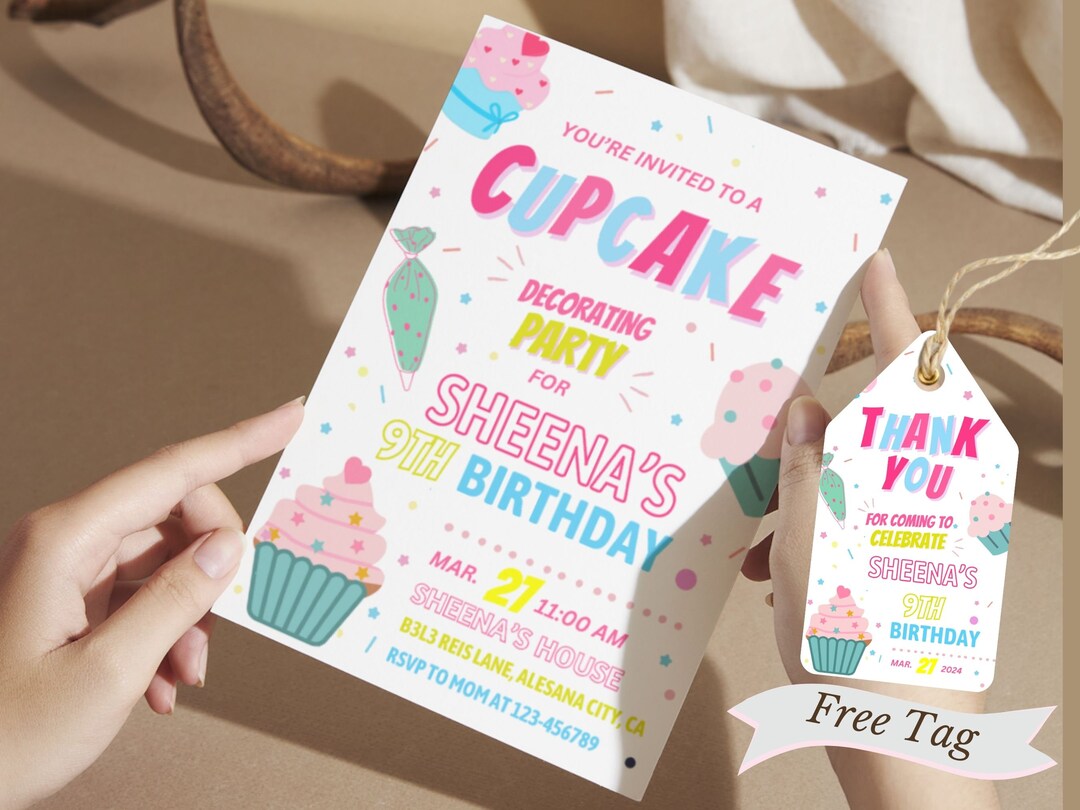 Cupcake Decorating Birthday Invitation, Cupcake Birthday Template ...