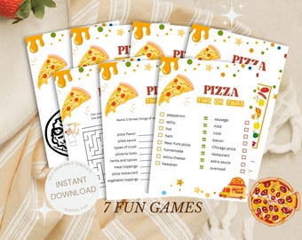 Pizza Party Activity Bundle - Kids Pizza Party Printable Games - Pizza Party Coloring Pages - School Pizza Games -Pizza Birthday Party Games