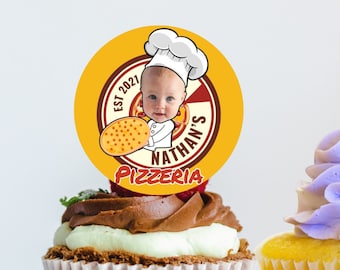 Pizza Party Printable Toppers Pizza Birthday Party Italian Birthday Party Chef Birthday Party Personalized Printable Toppers or stickers