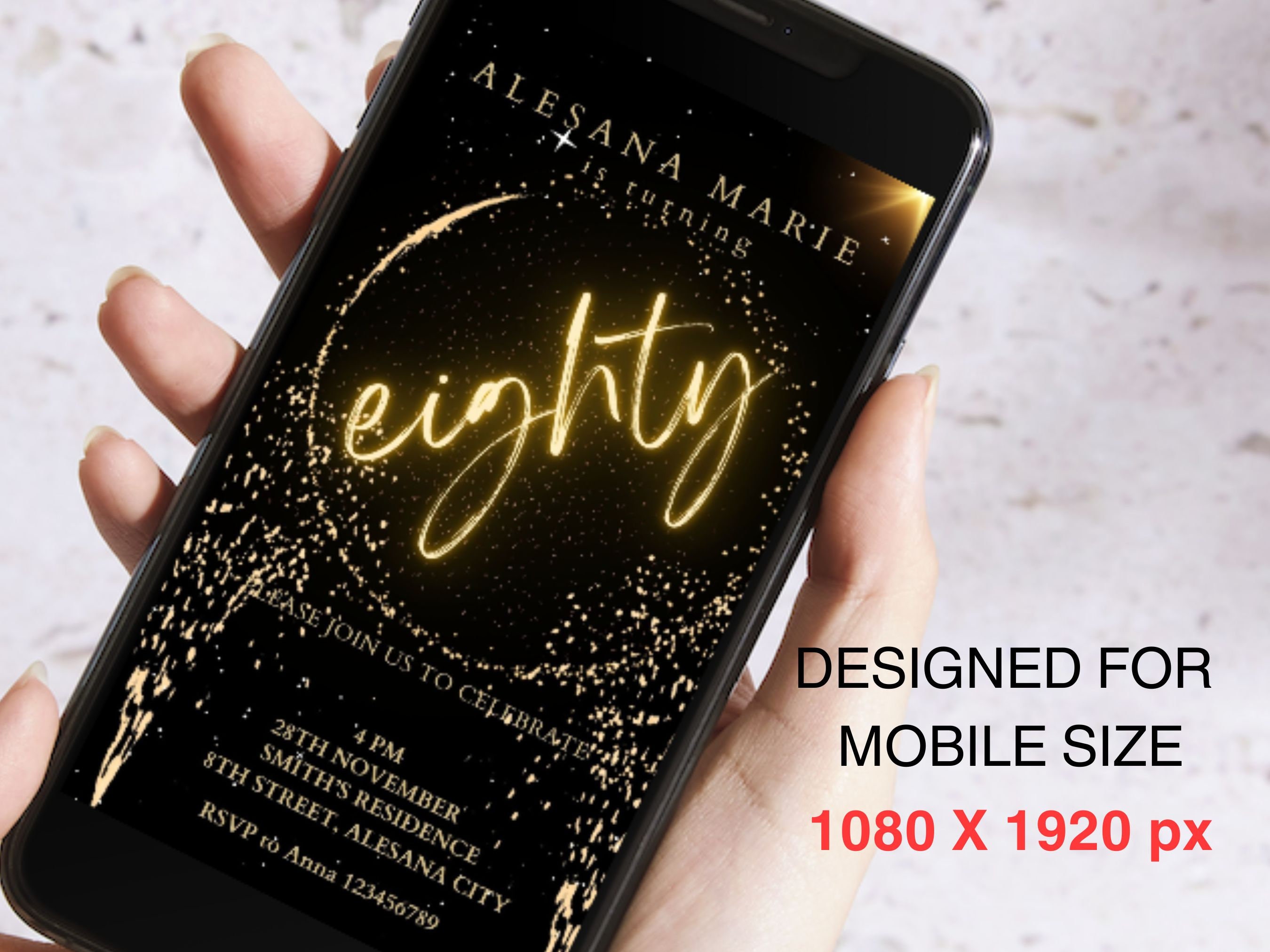 Eighty, 80th, Birthday Invite, Evite, E-invite, Invitation Template ...