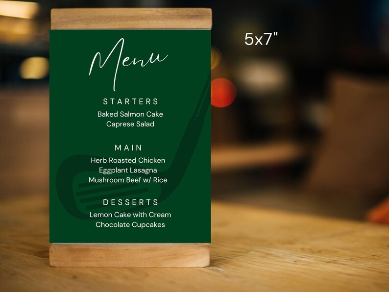 Golf Course Menu Template Golf Club Menu Template Country Club Menu and Place Cards Old Money ...