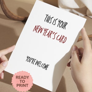 Carte drôle de nouvel an, drôle de carte de bonne année, carte de nouvel an imprimable, carte de nouvel an ami, jolie carte de nouvel an, téléchargement immédiat, tellement amusant