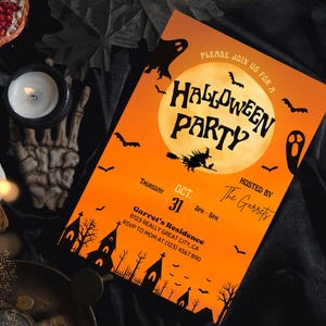Editable Halloween Birthday Invitation, Halloween Ghost Invitation, Spooktacular Ghost Party Invitation, Halloween Birthday Ghost Party Card