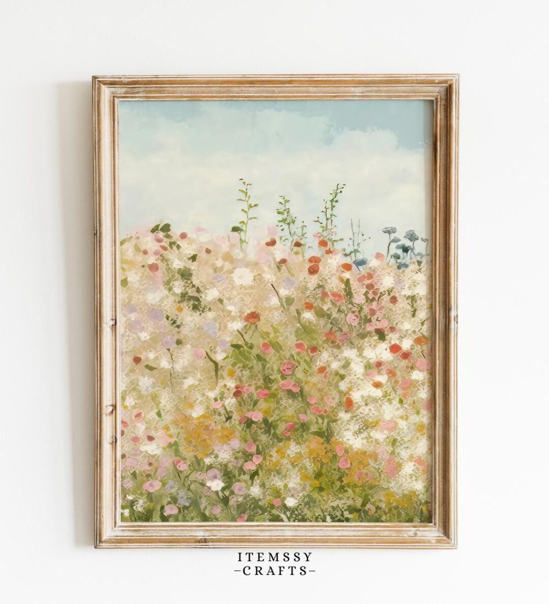 Soft Wildflower Meadow Painting | Dreamy Pastel Floral Landscape Art ...