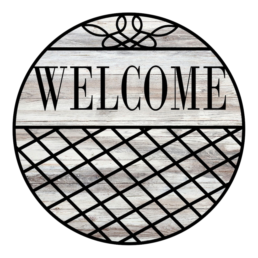 Welcome Door Sign Svg, Welcome Criss Cross Design Svg, Laser Cut Design ...