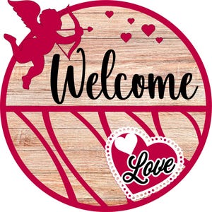Valentines Front Door Decor, Valentine&#39;s Sign ,Valentines Decor,Valentine&#39;s Wreath,Valentines Door Hanger,Valentine&#39;s Door Wreath,cupid sign