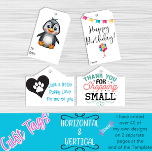 Etiquetas editables Descarga instantánea, Caligrafía, Etiqueta personalizada, Etiquetas de regalo, Etiquetas de regalo personalizables, Etiquetas de regalo editables, Etiquetas de regalo de Canva, Plantilla de etiquetas