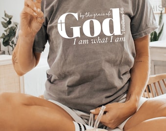 Christian SVG Faith Shirt PNG Sublimation Design, By the Grace of God Cut File,God Amazing Grace Bible Verse Jesus Tshirt Clip Art, I am png