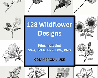 128 Wildblumen SVG Mega Bundle, Blumen svg, Minimalist Bouquet SVG, Geburtsblume svg, Blumenrand svg, Blumen svg Bundle, Blumen Skizze svg