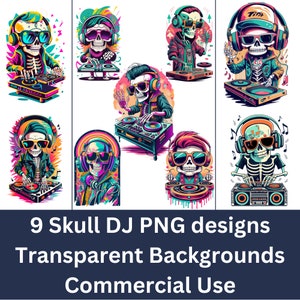 DJ SkullBoy Fire Turntables PNG - Graffiti T-Shirt, Sticker Digital File, Skulls DJ, Urban Streetwear Sublimation, dtg Clipart,