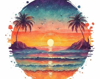 Beach Sunset Bundle Png,Sublimation Design,Summer Palm Png,100+ Designs,Summer Background Png,Summer Png,Digital Downloads,commercial use