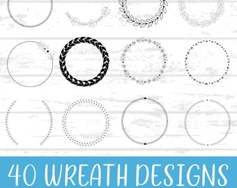 Wreath svg bundle, circle svg bundle, floral wreath svg, heart laurel wreath svg, | wedding wreath svg, wreath monogram svg, circle frame