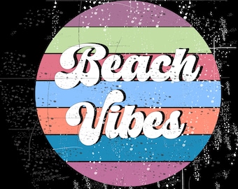 Beach Vibes Png, Summer Png, Retro Png, Vintage Summer Png, Leopard Smiley Face Png, sublimatie of afdrukbaar, sublimatie shirt design