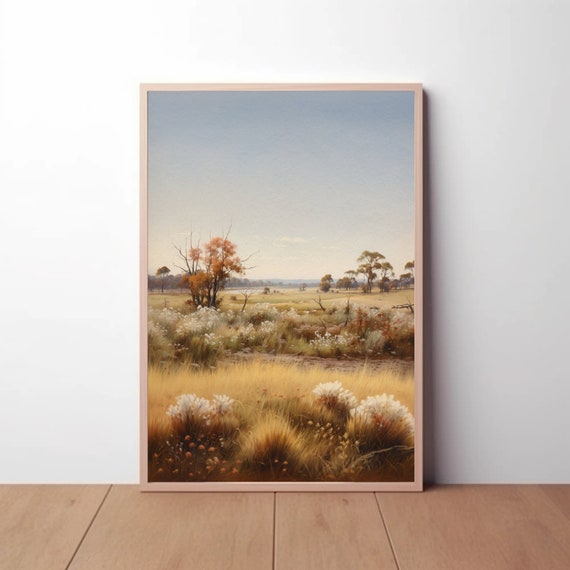Golden Harvest Landscape: Digital Painting