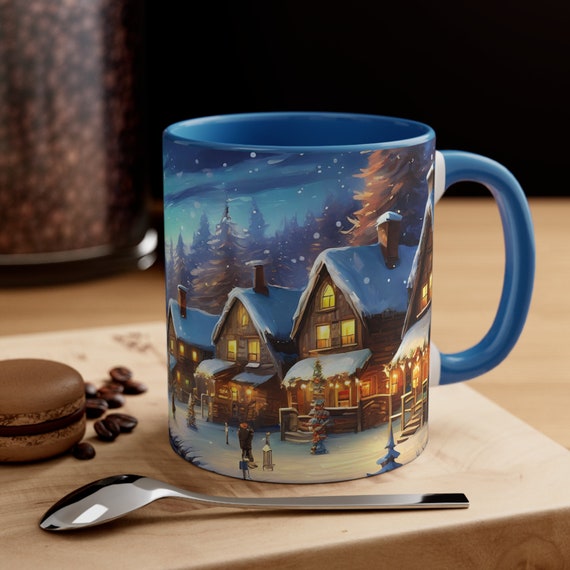 Christmas Winter Village Coffee Mug 11oz, Seasonal Decor, Holiday Gifts