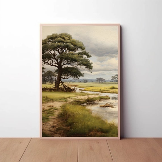 Golden Meadows Tranquility: Digital Painting