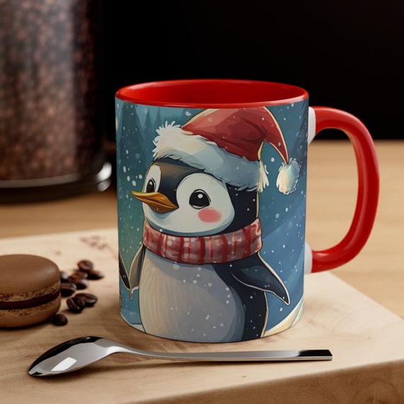 Holiday Penguins Coffee Mug 11oz, Seasonal Decor, Holiday Gifts
