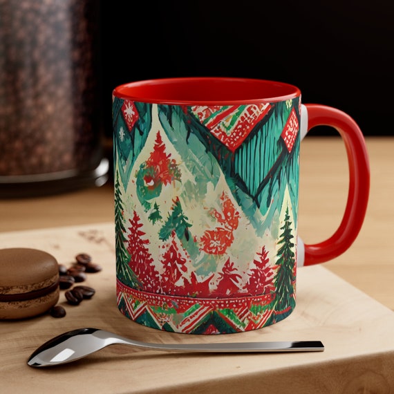 Ugly Christmas Sweater Coffee Mug 11oz, Seasonal Decor, Holiday Gifts