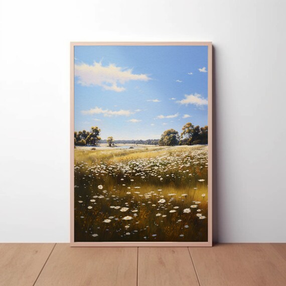 Golden Meadow Bliss - Digital Art