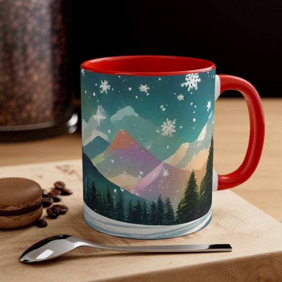 Christmas Sledding Coffee Mug 11oz, Seasonal Decor, Holiday Gifts