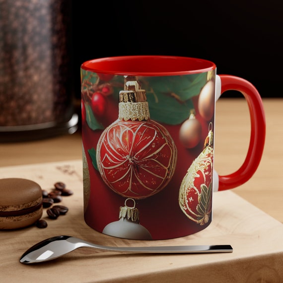 Christmas Ornaments Coffee Mug 11oz, Seasonal Decor, Holiday Gifts