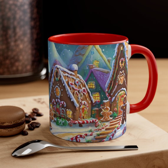 Gingerbread Houses Coffee Mug 11oz, Seasonal Decor, Holiday Gifts