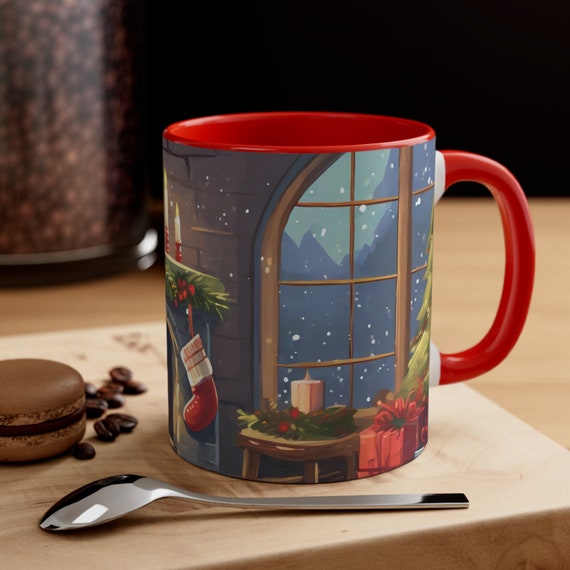Christmas Holiday Scene Coffee Mug 11oz, Seasonal Decor, Holiday Gifts