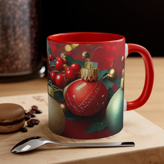 Christmas Ornaments Coffee Mug 11oz, Seasonal Decor, Holiday Gifts