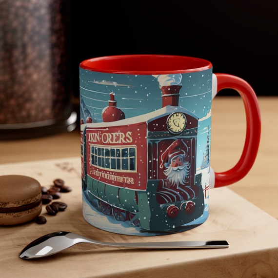 North Pole Express Train Coffee Mug 11oz, Seasonal Decor, Holiday Gifts