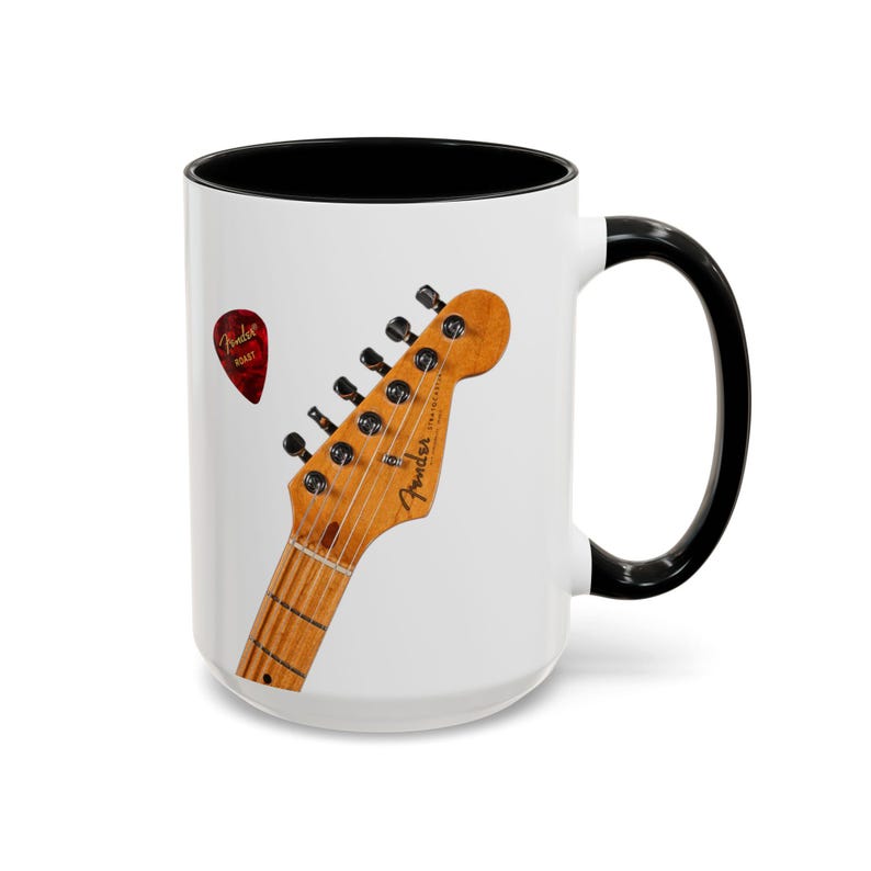 Vintage Stratocaster guitar coffee mug for hard to buy for man for blues musician collectible guitar mugs last minute gift for cool dad image 14