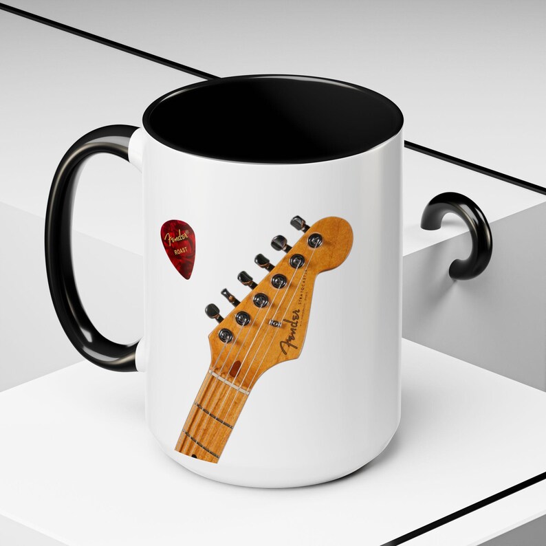 Vintage Stratocaster guitar coffee mug for hard to buy for man for blues musician collectible guitar mugs last minute gift for cool dad image 18