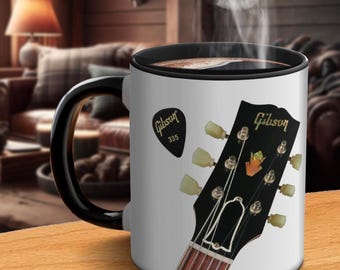 Les Paul coffee mug Gibson coffee mug for guitar enthusiast mug for dad guitar coffee mug for musician coffee addiction collectible mug gift