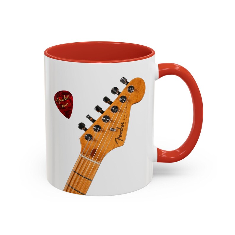 Vintage Stratocaster guitar coffee mug for hard to buy for man for blues musician collectible guitar mugs last minute gift for cool dad image 8