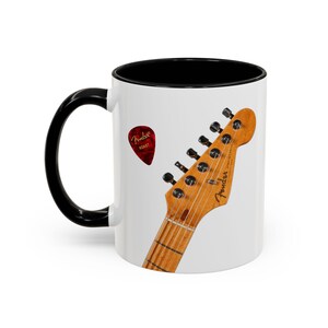Vintage Stratocaster guitar coffee mug for hard to buy for man for blues musician collectible guitar mugs last minute gift for cool dad image 3