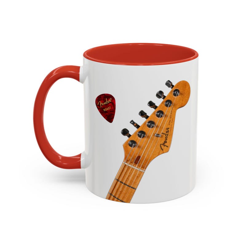 Vintage Stratocaster guitar coffee mug for hard to buy for man for blues musician collectible guitar mugs last minute gift for cool dad image 9