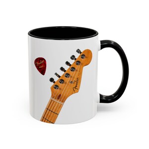 Vintage Stratocaster guitar coffee mug for hard to buy for man for blues musician collectible guitar mugs last minute gift for cool dad image 2