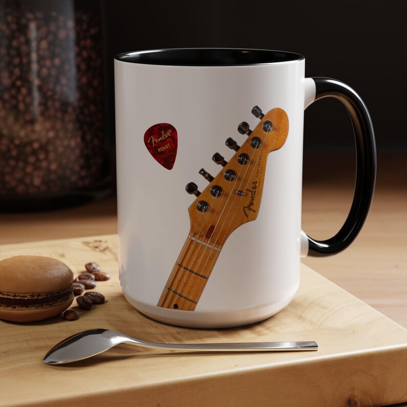 Vintage Stratocaster guitar coffee mug for hard to buy for man for blues musician collectible guitar mugs last minute gift for cool dad image 17