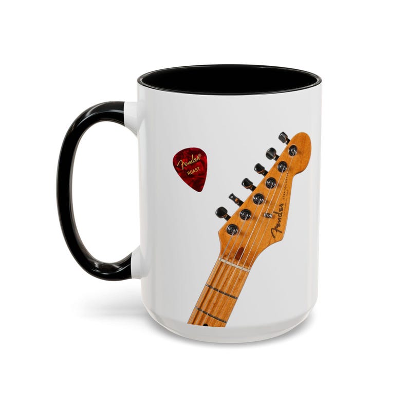 Vintage Stratocaster guitar coffee mug for hard to buy for man for blues musician collectible guitar mugs last minute gift for cool dad image 15