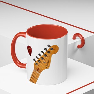 Vintage Stratocaster guitar coffee mug for hard to buy for man for blues musician collectible guitar mugs last minute gift for cool dad image 12
