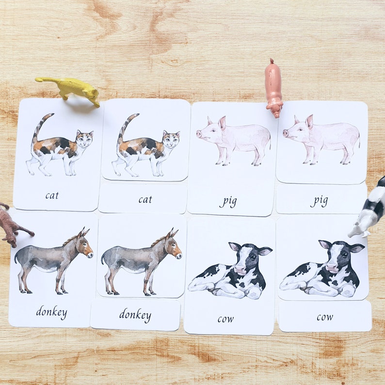 Farm Animals Flashcards Printable Flash Cards Montessori Flash Cards