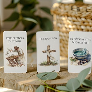 Tarjetas de historia de Pascua para niños / Tarjetas de estudio de Semana Santa / Historia de Pascua imprimible / Adviento de Pascua / Tarjetas de las Sagradas Escrituras de Pascua / Semana Santa imprimible