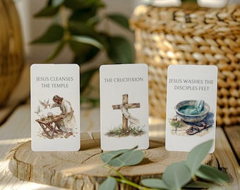 Easter Story Cards Kids | Holy Week Study Cards | Printable Easter Story | Easter Advent | Easter Scripture Cards | Holy Week Printable