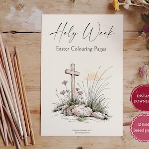 Holy Week Coloring Pages - Bible-Themed Printable Sheets for Easter - Lent Activities for Kids - Bible Colouring Pages craft - HOL-012