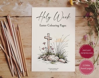 Holy Week Coloring Pages - Bible-Themed Printable Sheets for Easter - Lent Activities for Kids - Bible Colouring Pages craft - HOL-012