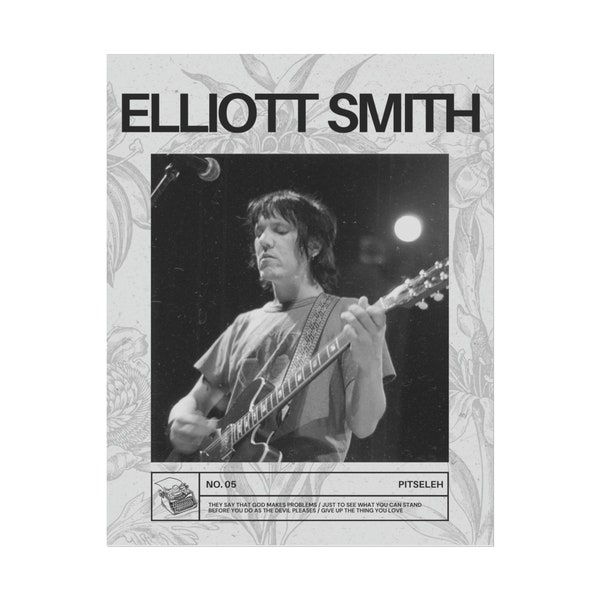 Elliott Smith - Poster con i testi 'Pitseleh' - XO