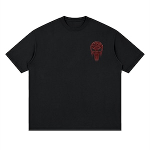 Koszulka Punisher Red Arsenal Skull Graphic Tee, luźna koszulka z opadającymi ramionami