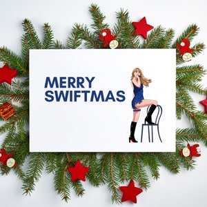Taylor Swift geïnspireerde kerstkaarten - Merry Swiftmas Midnight Era