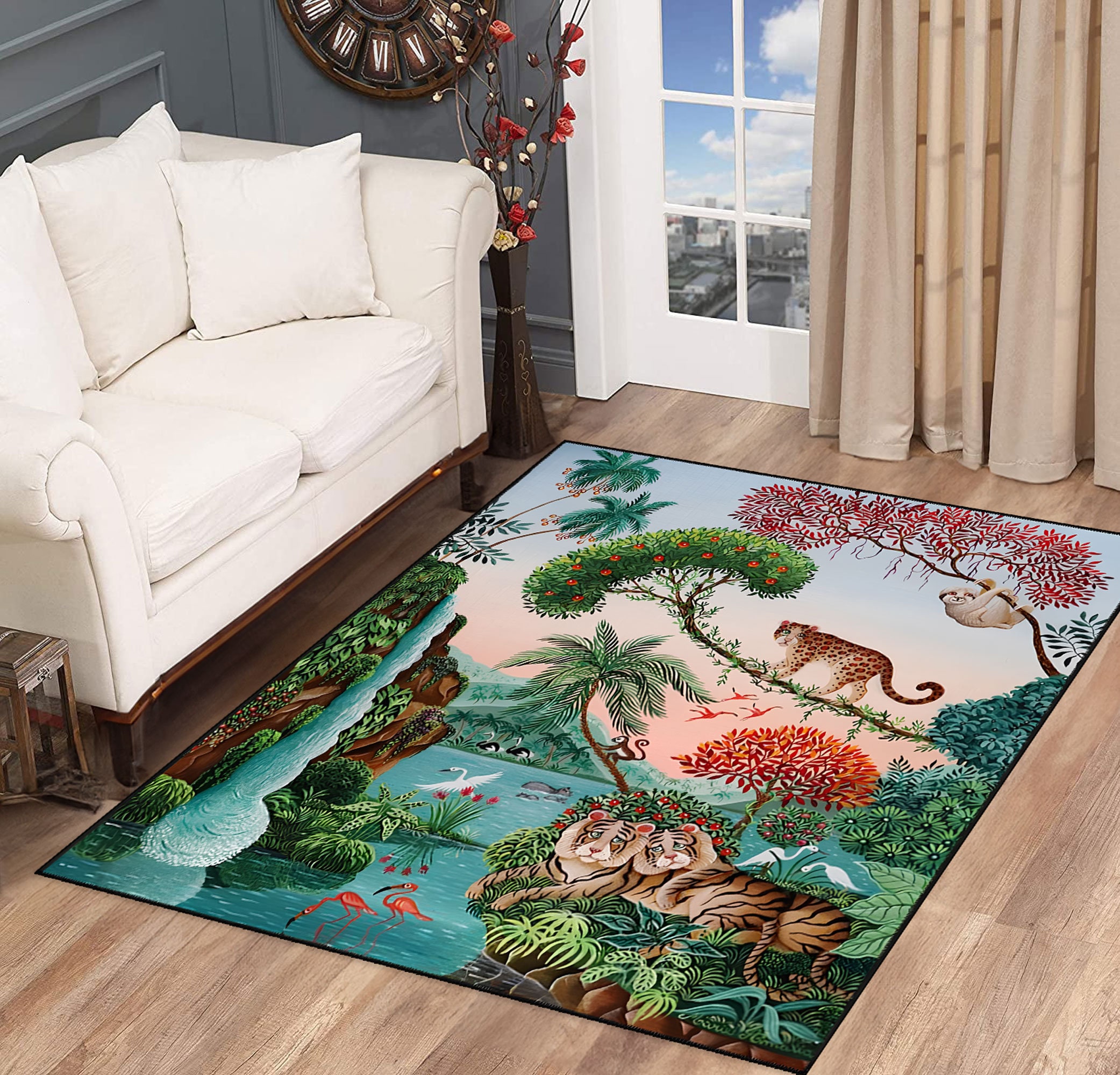 Animal Pattern Rug, Printed Rug, Living Room Rug, Area Rug ...