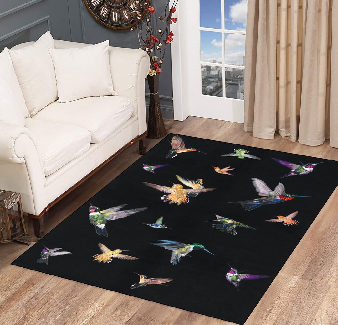 Bird Rug, Reeds Rug, Crow Bird Rug, Rustic Crow Rug, Living Room Rug ...