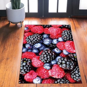 Fruit Rug, Fruit Themed Rug, Fruit Decor Rug, Kitchen Decor Rug, Colorful Rug, Home Decor Rug, Decorative Rug, Popular Rug, Personalized Rug
